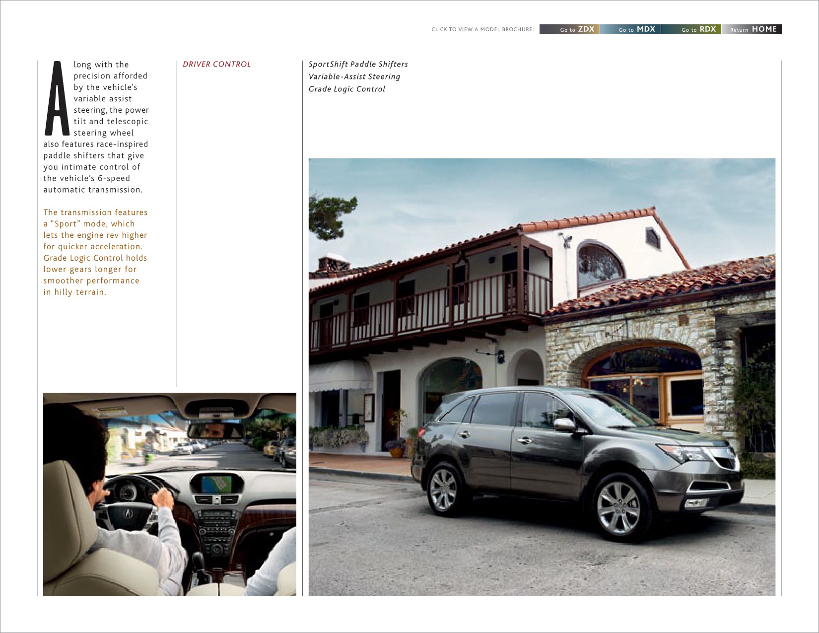 2012 Acura ZDX MDX RDX Brochure Page 65